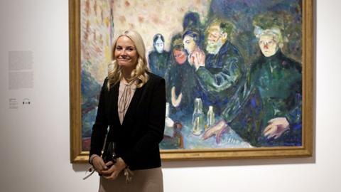 Die norwegische Kronprinzessin Mette-Marit bei der Eröffnung der Ausstellung