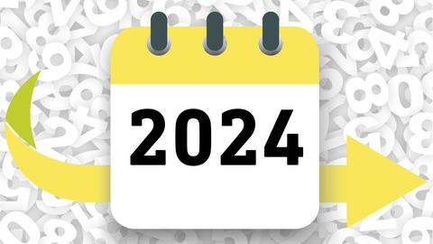 Kalendersymbol mit Jahreszahl 2024