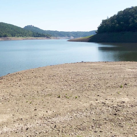 Großer See, umgeben von Sand- und Waldflächen