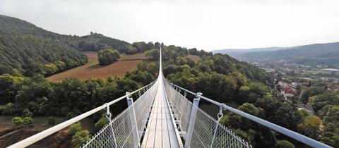 Simulation Fußgänger-Hängebrücke in Rotenburg an der Fulda