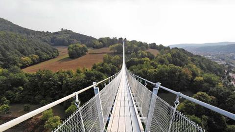Simulation Fußgänger-Hängebrücke in Rotenburg an der Fulda