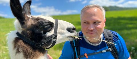 Lama-Wanderung in der Rhön 