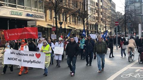 Corona-Demo in Frankfurt