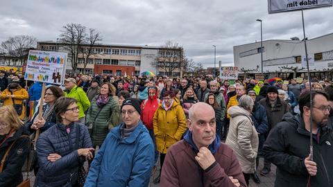 Demonstration gegen Rechtsextremismus in Weiterstadt.