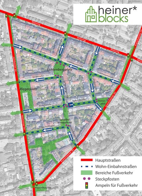 Die Initiative Heinerblocks hat ein Verkehrskonzept für den Lichtenbergblock ausgearbeitet.