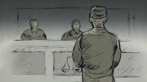 Illustration Ernst vor Gericht