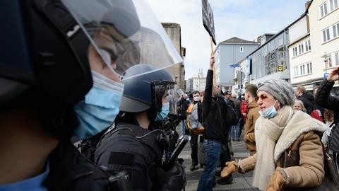 Kassel Demonstration Polizei Querdenker