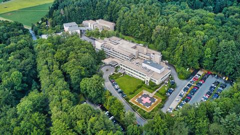 Eine Luftaufname vom Kreiskrankenhaus Weilburg