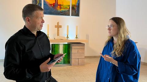Pfarrer Stefan Bürger und Vikarin Johanna Lüdeke von der Kreuzkirche Fulda