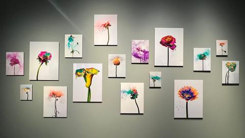 Fotowand mit Blumen