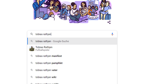 Google-Vorschlag bei der Eingabe des Namens des Attentäters