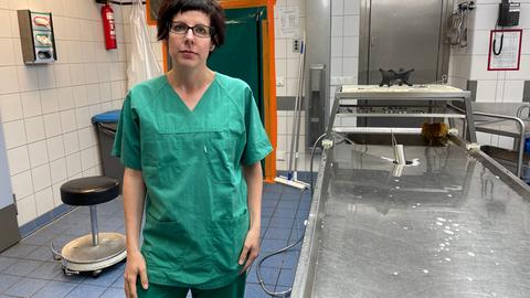 Die Frankfurter Rechtsmedizinerin Sarah Kölzer im Obduktionsraum
