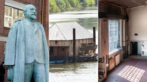 3er Kombo mit Adam Opel, Schiffsmühle Ginsheim und altem Kraftwerk