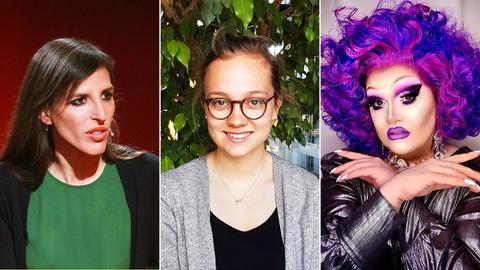 Kombination von drei Portraits: Theresa Breuer, Sonja Marschall und Electra Pain.