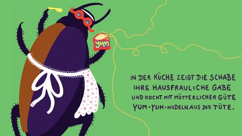 Comic-Zeichnung einer Schabe