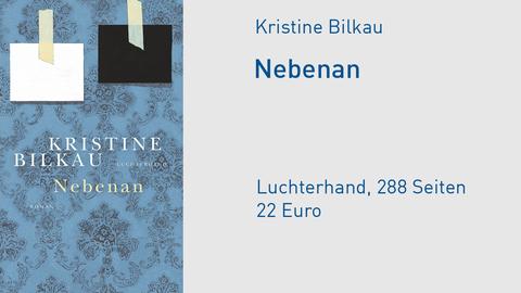 Das Buchcover von "Nebenan": in blau, mit zwei Haftnotizen. 