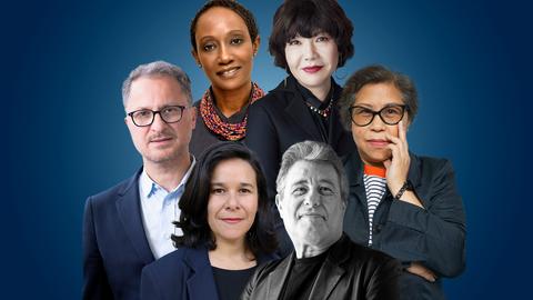 Collage von vier Frauen und zwei Männern