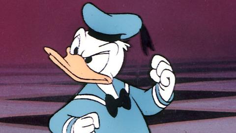 Die berühmteste Ente der Welt, Donald Duck (undatierte Aufnahme), im typischen Matrosenanzug.