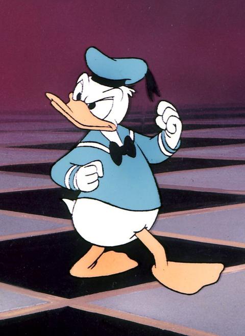 Die berühmteste Ente der Welt, Donald Duck (undatierte Aufnahme), im typischen Matrosenanzug.