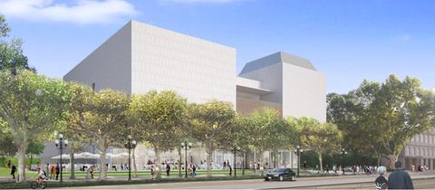 Entwurf für das Ernst-Museum in Wiesbaden - Visualisierung der Gebäude.