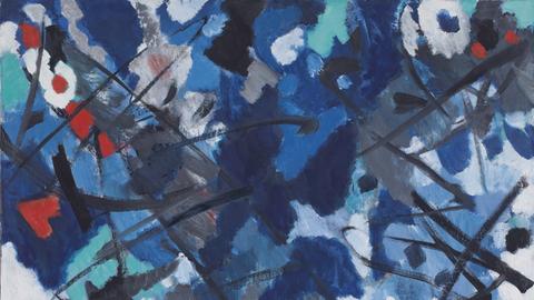  Das Gemälde "Blauklang" von Ernst Wilhelm Nay aus dem Jahr 1953.