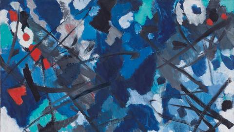  Das Gemälde "Blauklang" von Ernst Wilhelm Nay aus dem Jahr 1953.