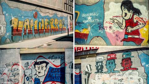 Collage aus mehreren Graffitis