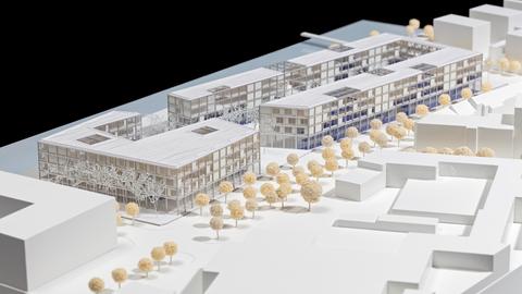 Architekturmodell der geplanten neuen Hochschule