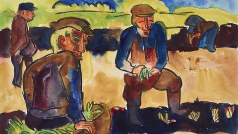 Karl Schmidt-Rottluff, "Pflanzende Bauern", 1924