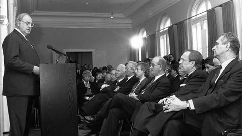 Helmut Kohl bei der Eröffnung des Jüdischen Museums Frankfurt