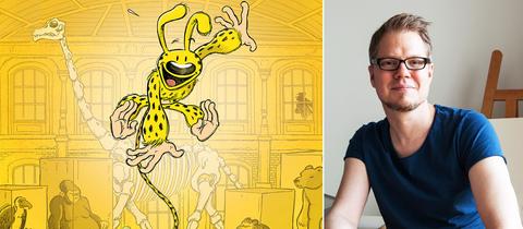 Bildcollage aus Comic-Zeichner Flix und Marsupilami