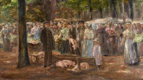 Max Liebermann: Schweinemarkt in Haarlem, 2. Fassung, 1894, Öl auf Leinwand