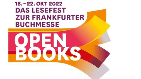 Logo der Veranstaltungsreihe Open Books - stilisiert in Orange- und Rottönen ein aufgeschlagenes Buch 