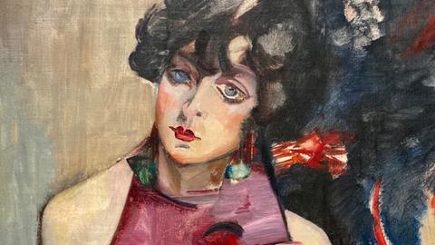 Ruth Cahns Gemälde "Frau im lila Kleid"