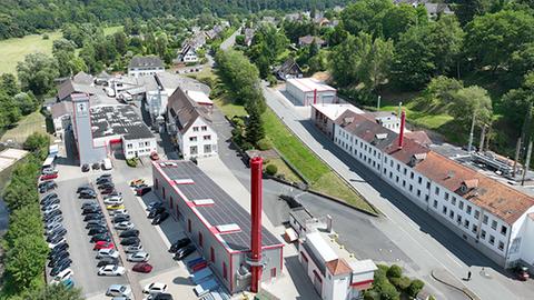 Krebs & Riedel Schleifscheibenfabrik, Gelände von oben fotografiert