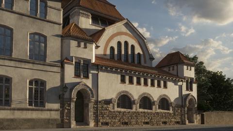 Virtuelle Außenansicht der Synagoge