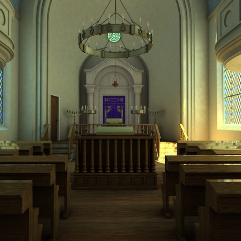 Virtuelle Innenansicht der Synagoge