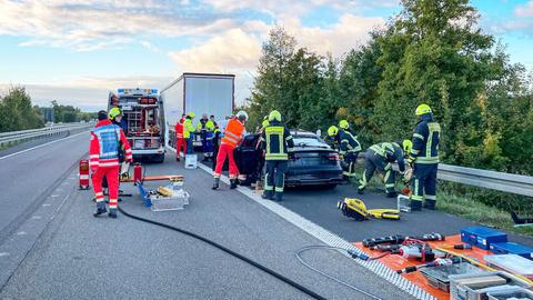 Bei dem Unfall auf der A45 wurde ein Mensch verletzt.