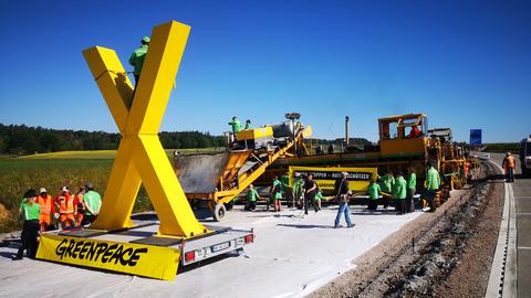 Proteste auf der Baustelle