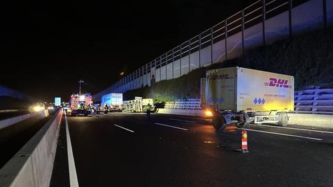 Unfallstelle auf A7 bei Kassel