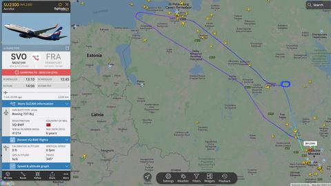 Gesperrter Luftraum über Deutschland: Eine Aeroflot-Maschine nach Frankfurt musste am Sonntag ihren Flug abbrechen
