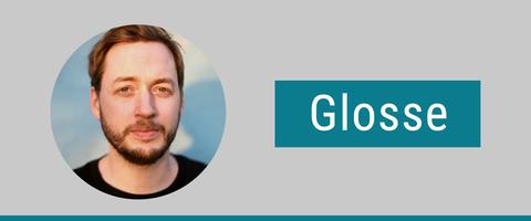Portrait von Stephan Reich. Daneben steht "Glosse"