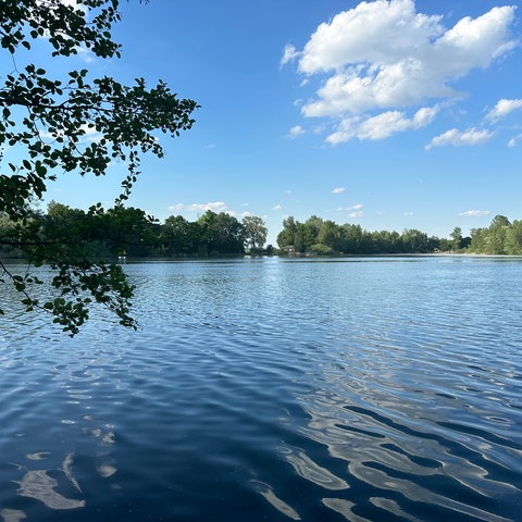 Der Blick auf den Riedsee. 