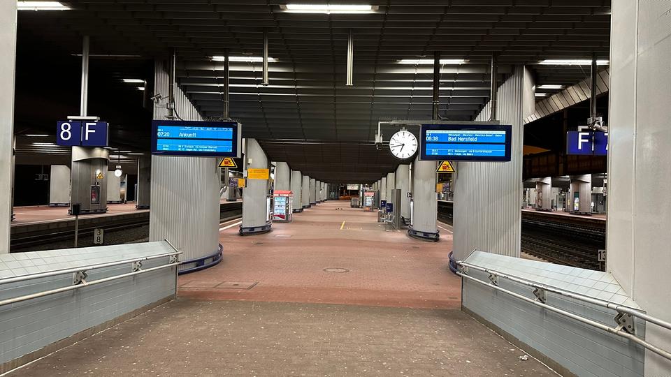 Bahnstreik: Auswirkung am Bahnhof Wilhelmshöhe in Kassel.