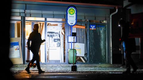 Zerstörte Bankfiliale in Lützelbach 