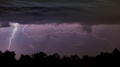 Sujet Wetter Unwetter Blitz Gewitter Frankfurt Nachthimmel