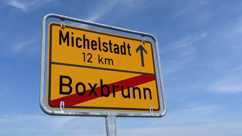 Ortsschild von Boxbrunn: Die B47 nach Micheslstadt wird demnächst voll gesperrt.