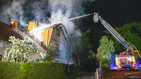 Löscheinsatz der Feuerwehr in Steinau.