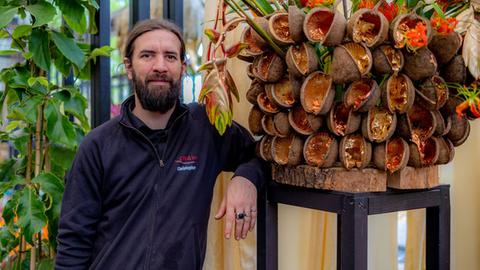 Florist Christoph Ernst bei der Landesgartenschau Fulda 