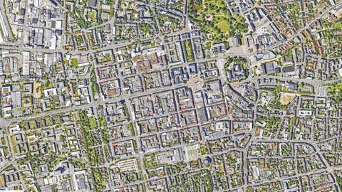 Darmstadt von oben. 